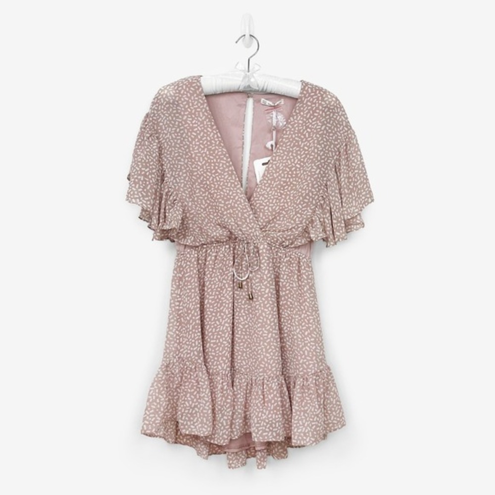 Here‎ Comes The Sun Ruffle Mini Dress Size M